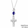 Silver 925 Car Amulet  Cross with Jesus Christ and Evil Eye 16x27mm, 12-14cm
