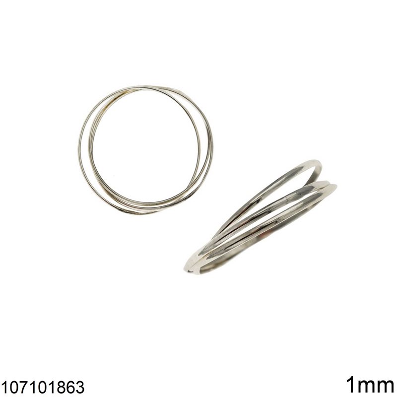 Δαχτυλίδι Ασημένιο  925 Τριπλή Βέρα 1mm