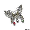 Silver 925 Brooch Butterfly with Marcasite 44mm