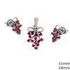 Silver 925 Set of Earrings Pendant Grape 