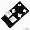 Σκουλαρίκια Ασημένια 925  Τετράγωνα με ζιργκόν 5-6-10mm