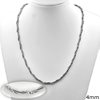 Silver 925 Diamond Cut Necklace 4mm with Snake Chain 