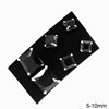 Silver 925 Stud Square Earring with zircon 5-6-10mm