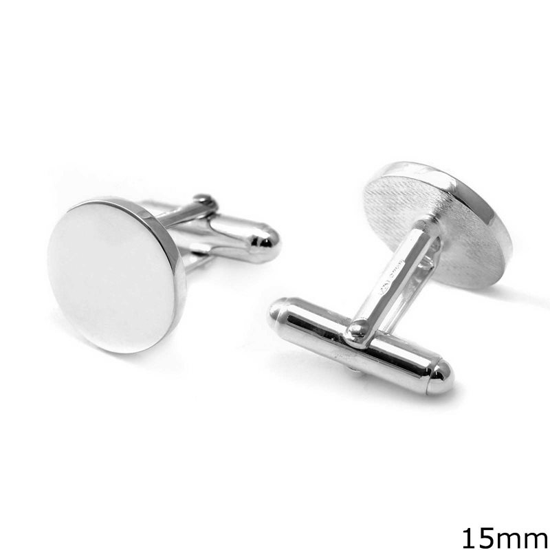 Silver 925  Round Cufflinks 15mm