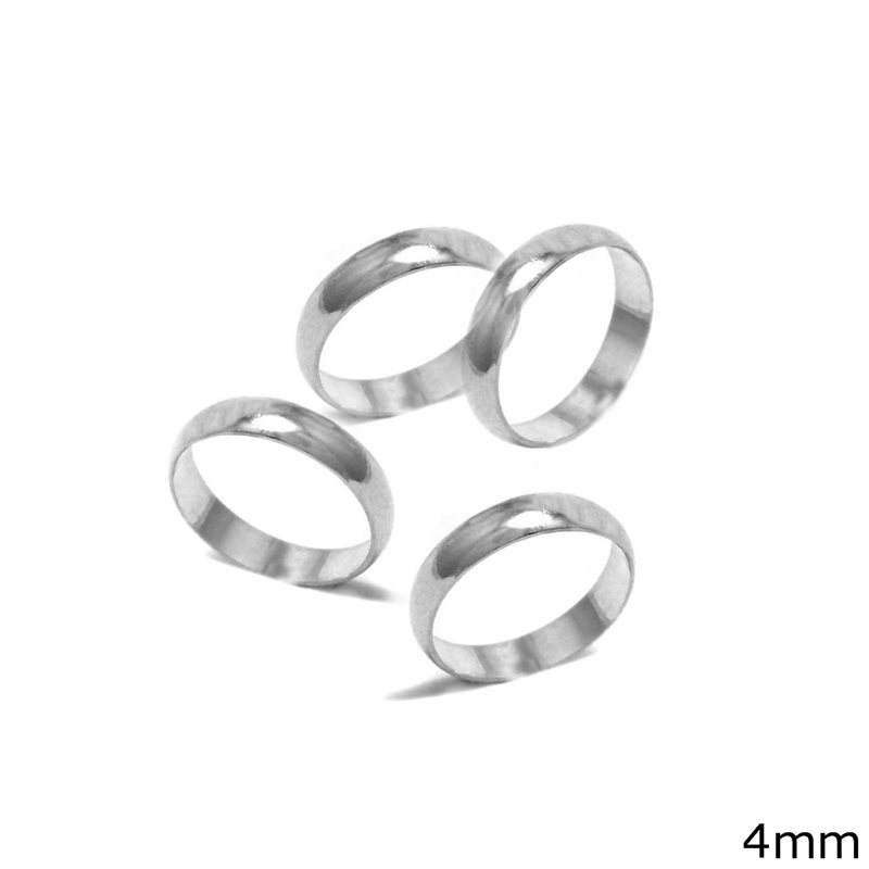 Δαχτυλίδι Ασημένιο  925 Βέρα 4mm