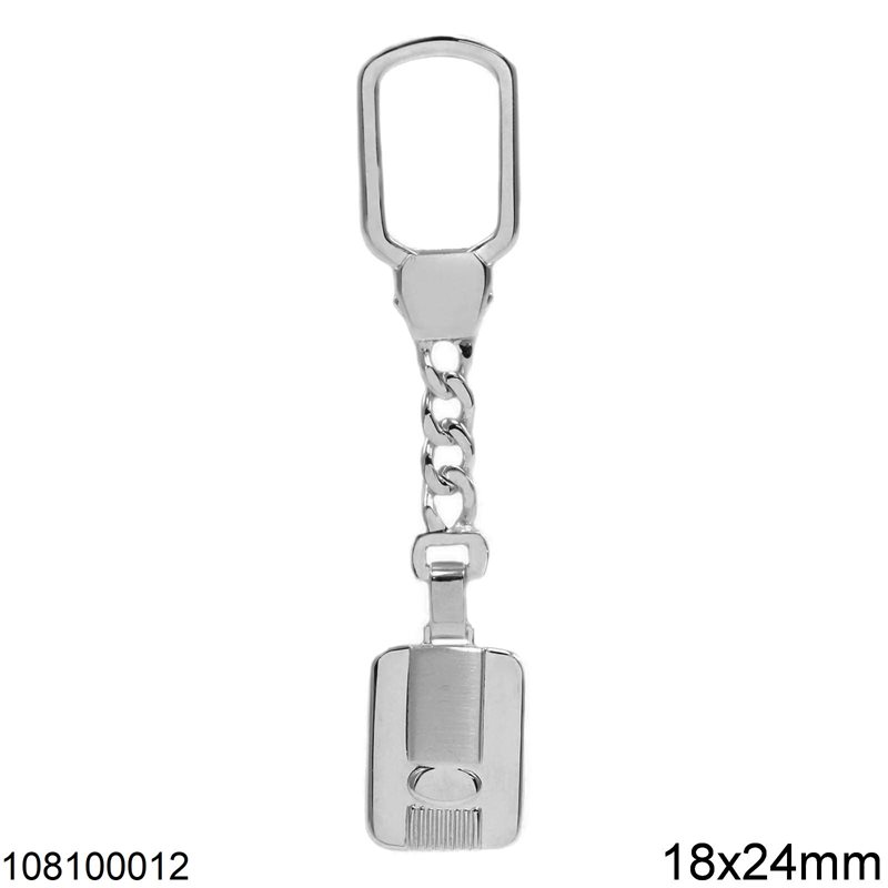 Silver 925 Finished Keychain 18x24mm