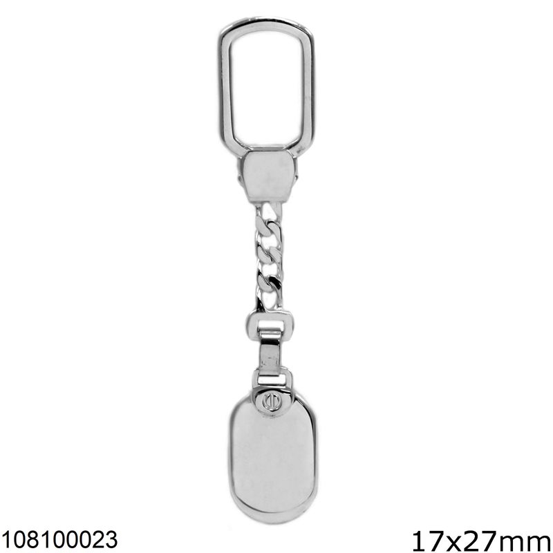 Silver 925 Finished Keychain 17x27mm