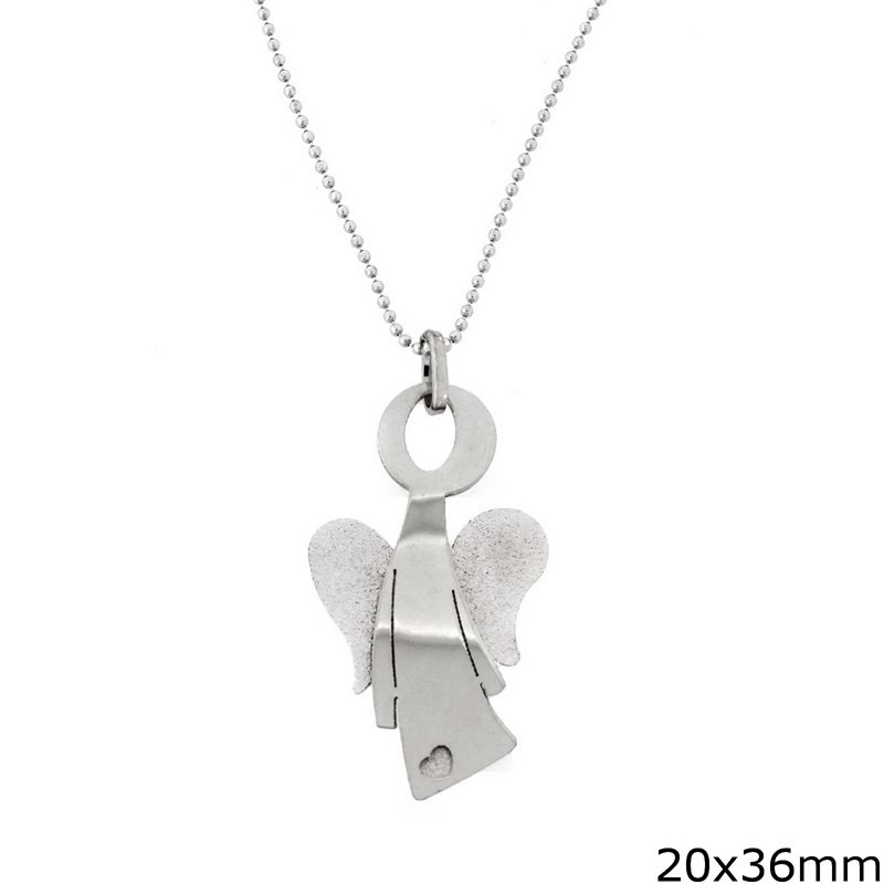 Silver 925 Pendant Angel with Satin Finish 20x36mm