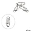 Silver 925  Flat Lobster Claw Clasp 13mm