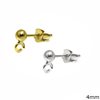 Silver 925 Stud Earring with Ball and Loop 4mm