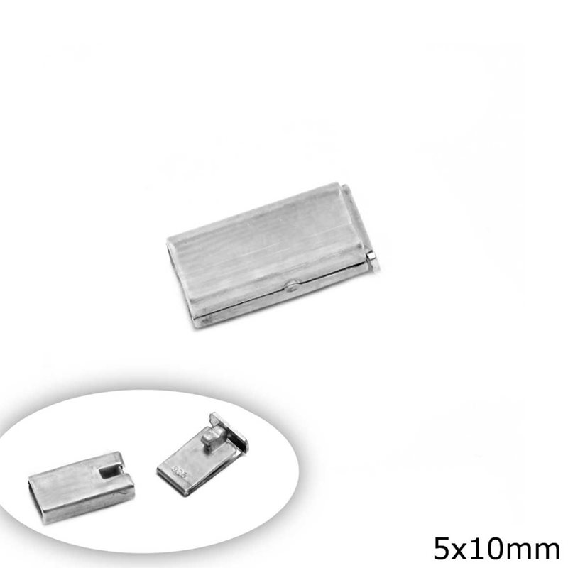 Silver 925 Tab Clasp 5x10mm