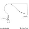 Silver 925 Earring Hook 18mm Thickness 0.5mm 0.36gr/pair Ball 2mm