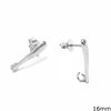 Silver 925 Stud Earring with Loop 16mm