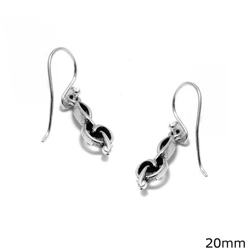 Silver 925 Earrings Sol Key 20mm