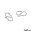 Silver 925 "S" Hook Clasp 5x13mm