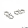 Silver 925 "S" Hook Clasp 5x13mm
