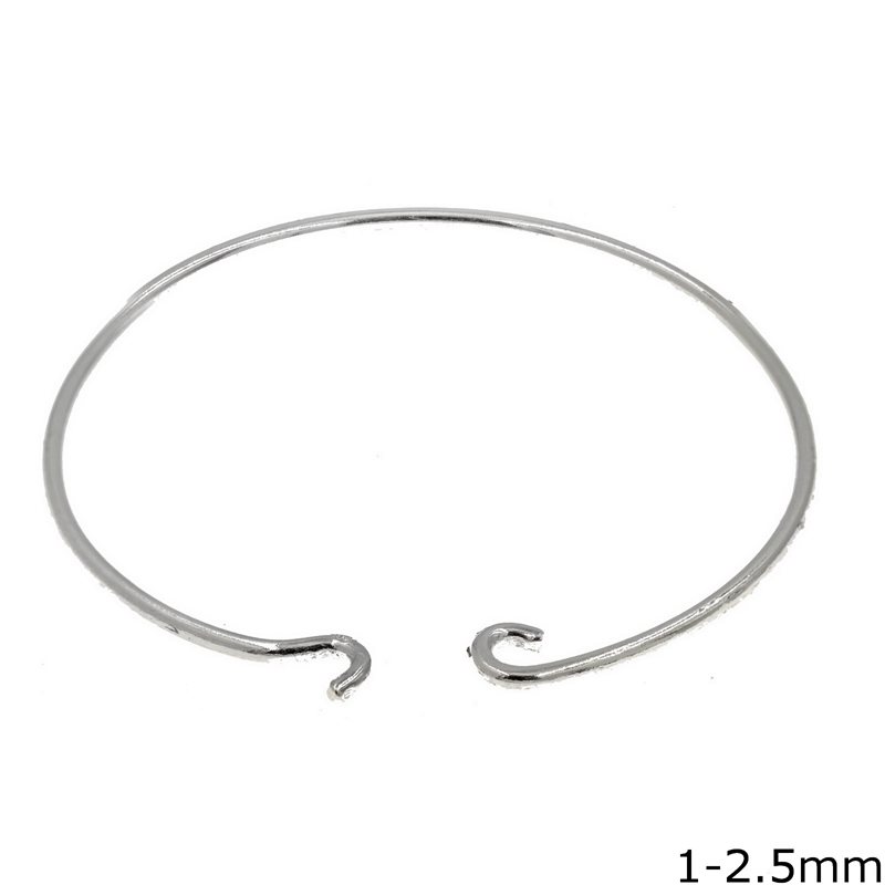 Silver925  Charm Bangle 1-2.5mm