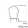 Silver 925 Earring Hook 16mm Thickness 1mm 0,40gr/pair