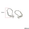 Silver 925 Earring Hook with Post for Pearl 10mm