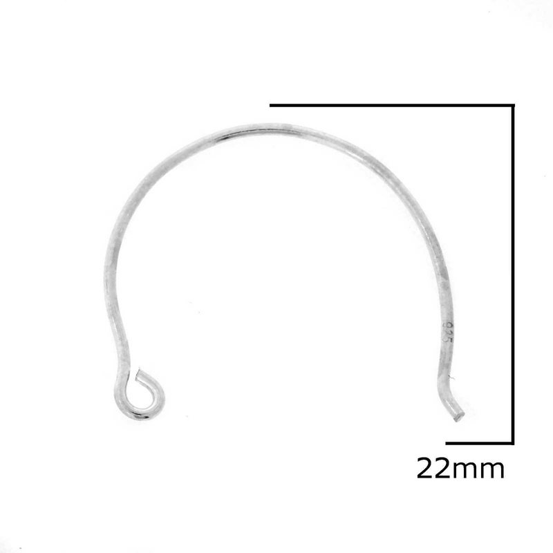 Silver 925 Earring Hook 22mm Thickness 0,9mm