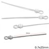 Silver925  Eye Pin with flat design 0,7x25mm