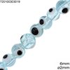 Glass Bead Evil Eye 6mm, Hole 2mm