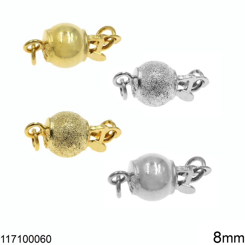 Silver 925 Ball Clasp 8mm