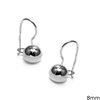 Silver  925 Earrings with Ball 8mm