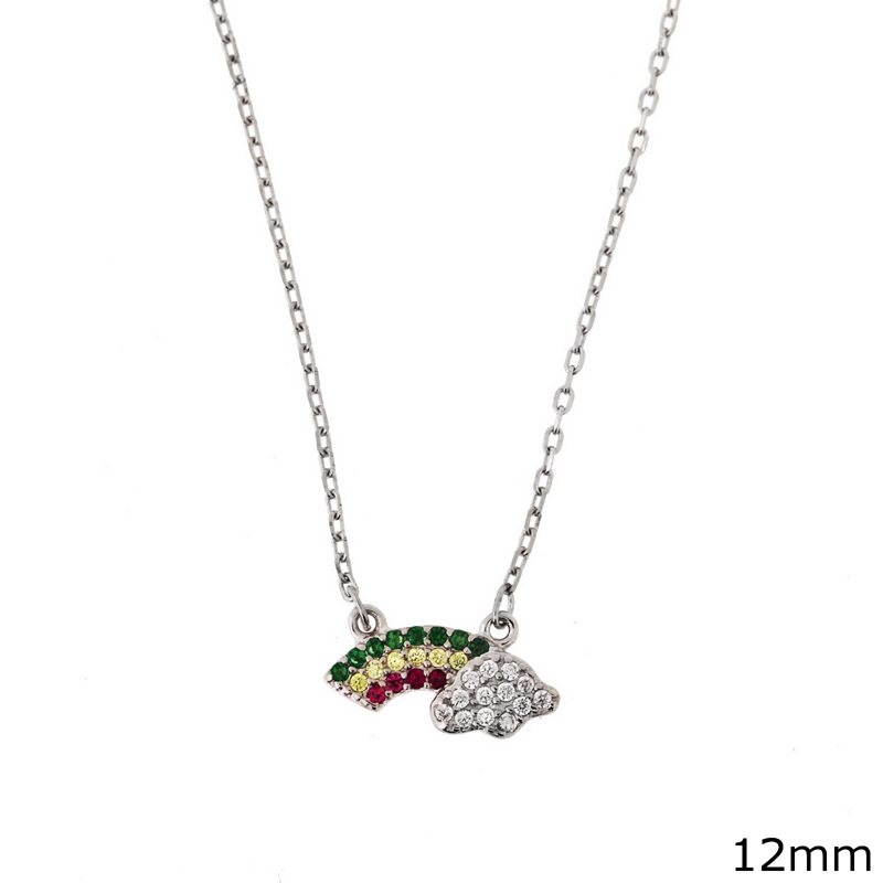 Silver 925 Necklace Rainbow 12mm