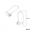 Silver 925 Earring Hook with Post 8mm