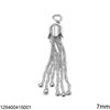 Silver 925 Tassel with Twisted Chain 35mm
