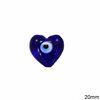Murano Glass Bead Heart with Evil Eye 20mm