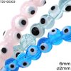 Glass Bead Evil Eye 6mm, Hole 2mm
