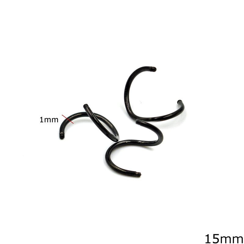 Stainless Steel Twisted Body Earring 15mm