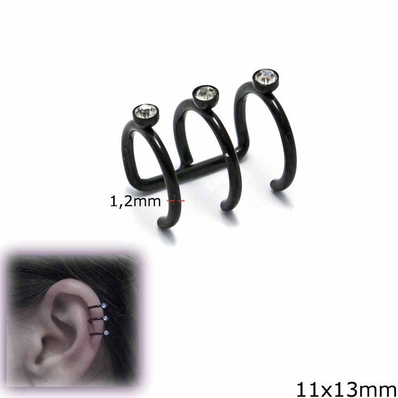 Stainless Steel Ear Cuffs 11x13mm