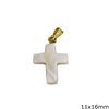 Mop-shell Cross Pendant 11x16mm
