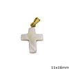 Mop-shell Cross Pendant 11x16mm