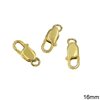 Silver 925 Flat Lobster Claw Clasp 16mm, Gold plated
