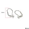 Silver 925 Earring Hook with Post for Pearl 10mm