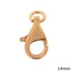 Silver 925 Lobster Claw Clasp 14mm, Rose Gold