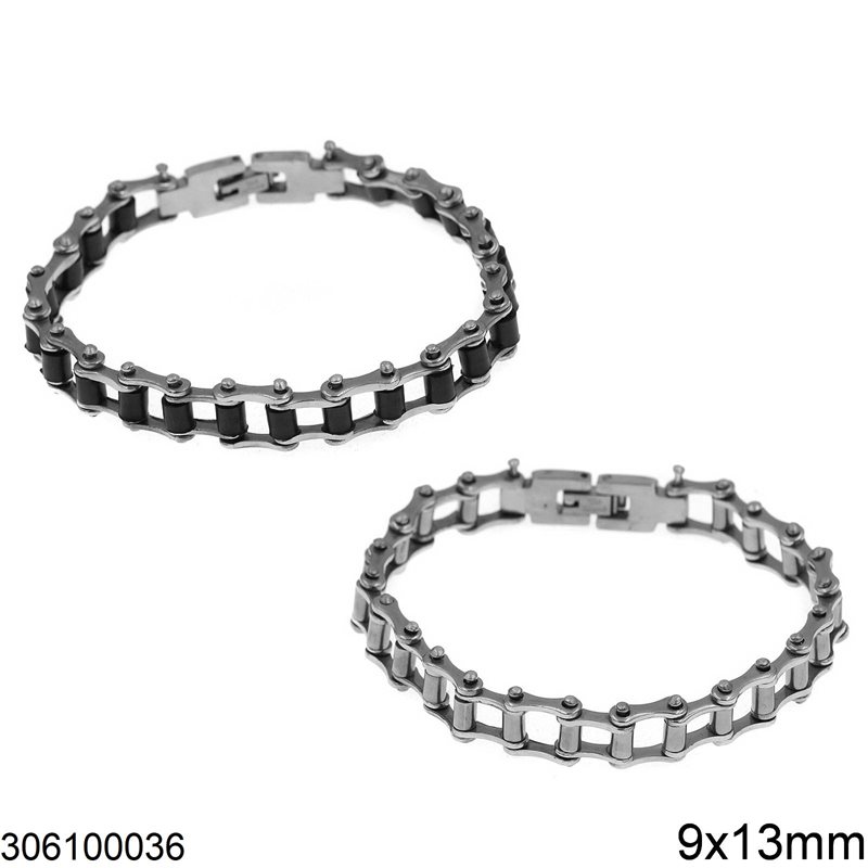 Stainless Steel Bike Link Chain Bracelet 9x13mm