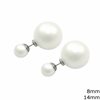 Stainless Steel Earrings Pearls 8/10-16mm