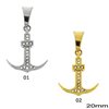 Stainless Steel anchor pendant 22mm