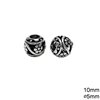 Silver 925 Oxyde Bead 10mm with 5mm hole, 2.33gr