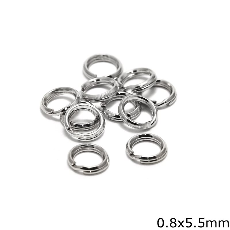 Silver 925 Double Jump Ring 0.8x5.5mm