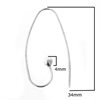 Silver 925 Earring Hook 34mm Thickness 1mm Ball 4mm