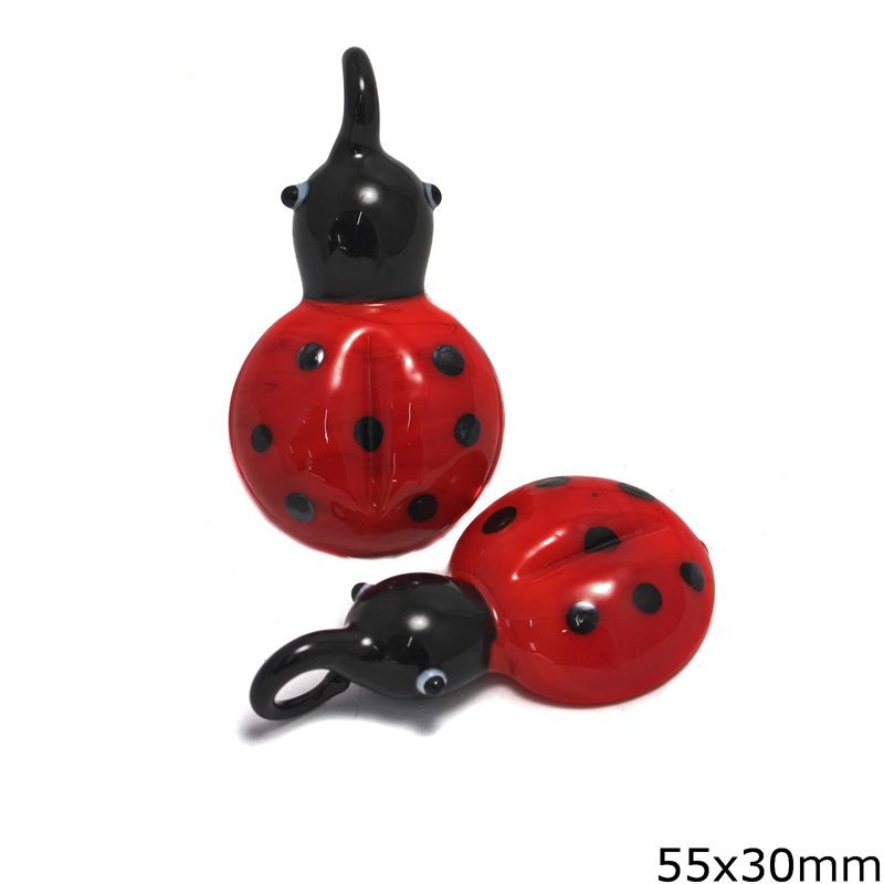 Murano Pendant Ladybug 55x30mm