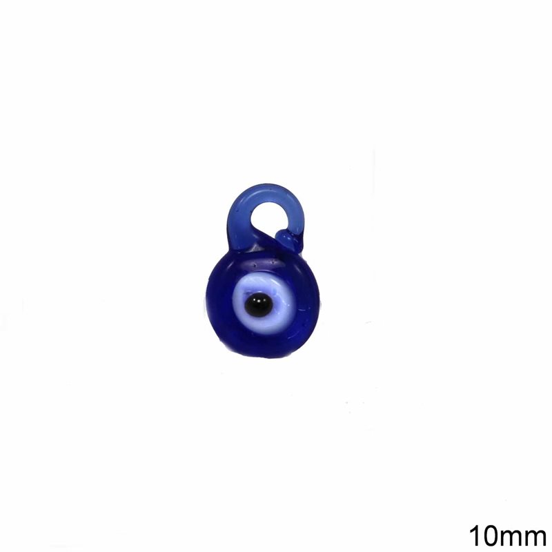 Glass Pendant - Evil Eye 9x14mm
