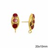 Earstuds with Semi Precious Stones 20x10mm