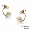 Stainless Steel Earrings with Pearls 6-10mm